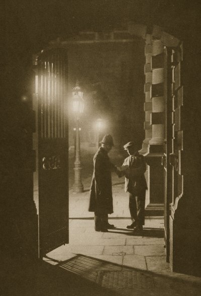 Scotland Yard in the early hours of the morning, the Embankment by English Photographer